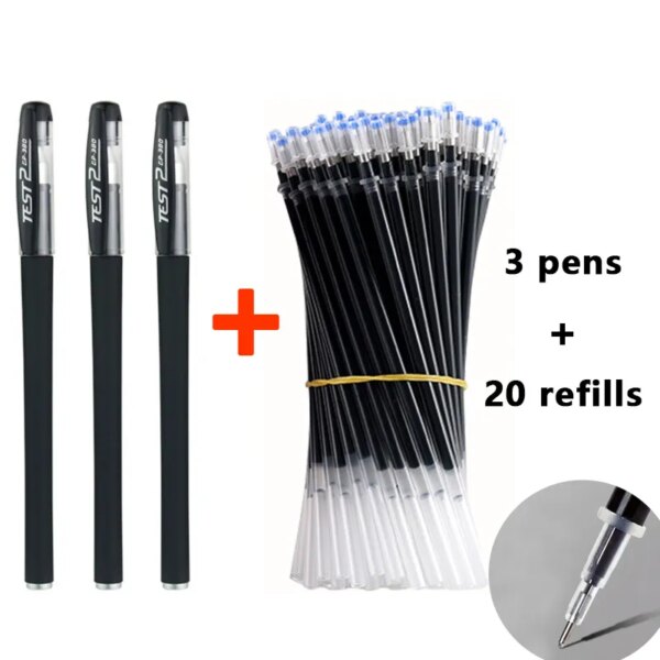 63283-iy9eci.jpg Gel Pens Set: Black Blue Red Refill 0.5mm Bullet Tip