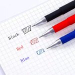 Gel Pens Set: Black Blue Red Refill 0.5mm Bullet Tip