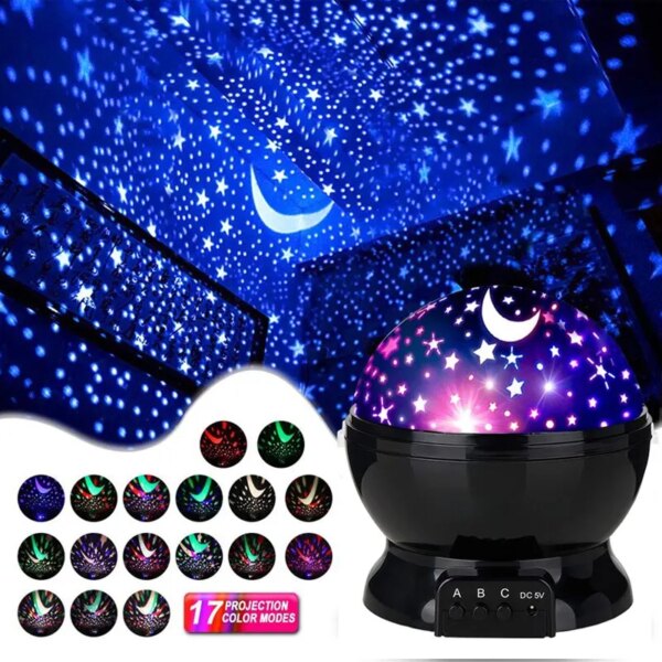 63367-bebwcc.jpg Rotating Starry Projector Night Light: Moon Lamp Galaxy Lamps for Home Bedroom Decoration, Starlight Christmas Lights, Kids Gift