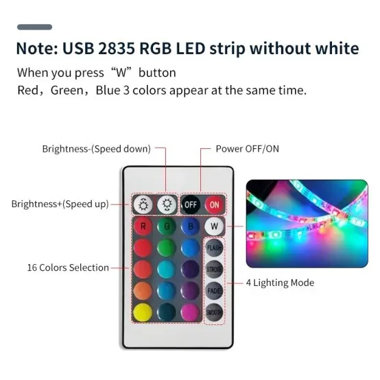 3M USB RGB LED Strip Light: SMD 2835 Smart APP Control