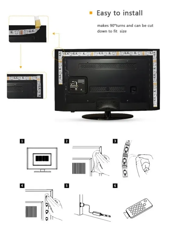 3M USB RGB LED Strip Light: SMD 2835 Smart APP Control