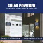 Solar Powered Waterproof Wall Light: 4 LED Beads, Up and Down Light, for Courtyard Garden Carport.4LED Beads Up and Down Light Solar Powered Waterproof Wall Light for Courtyard Garden Carport