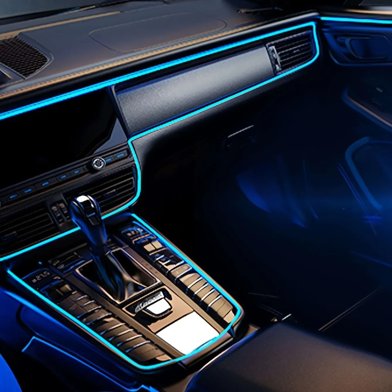 Car Interior LED Neon Strip Light: 2M/3M/5M EL Wiring, USB Drive Powered, DIY Flexible Ambient Lighting for Auto