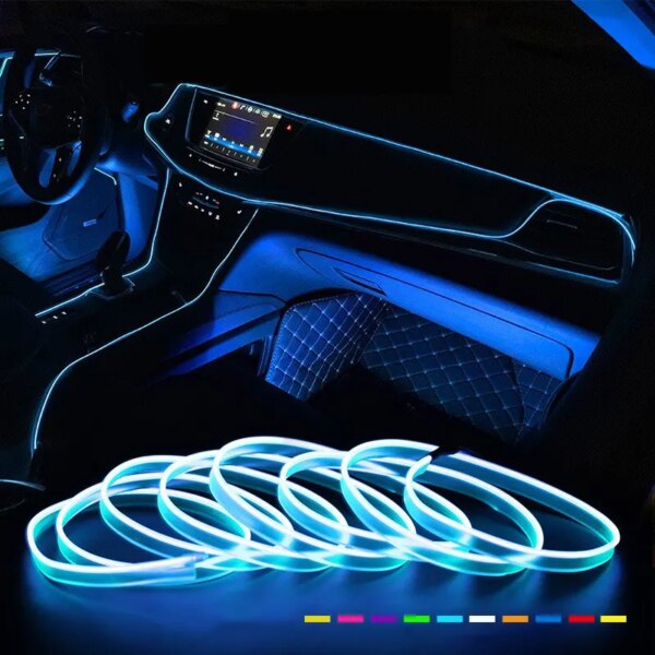 63451-rpmvtl.jpg Car Interior LED Neon Strip Light: 2M/3M/5M EL Wiring, USB Drive Powered, DIY Flexible Ambient Lighting for Auto