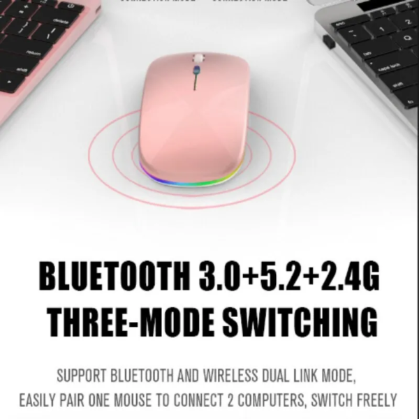 Cool Wireless Charging Bluetooth Mouse: Luminous, 2.4G USB Receiver, Portable Mouse for Tablets, Phones, Computers