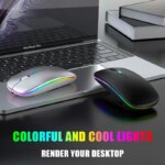 Cool Wireless Charging Bluetooth Mouse: Luminous, 2.4G USB Receiver, Portable Mouse for Tablets, Phones, Computers