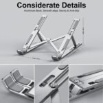 Aluminum Portable Laptop Stand: Foldable Bracket for MacBook Air/Pro, PC Holder, Supports Notebooks, Convenient Accessory