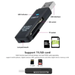 2 In 1 High Speed Mini USB 3.0 Multi Card Reader: For Micro SD and TF Memory Flash Drive
