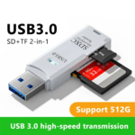 2 In 1 High Speed Mini USB 3.0 Multi Card Reader: For Micro SD and TF Memory Flash Drive