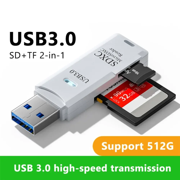 63531-p8vuzl.png 2 In 1 High Speed Mini USB 3.0 Multi Card Reader: For Micro SD and TF Memory Flash Drive