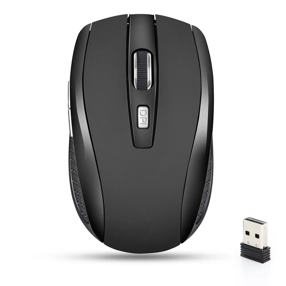 Silent 2.4G Wireless Mouse: Portable Optical Mouse with Adjustable DPI Levels for Laptop