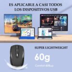 Silent 2.4G Wireless Mouse: Portable Optical Mouse with Adjustable DPI Levels for Laptop