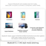 RGB Rechargeable Wireless Mouse for Laptop PC: Ergonomic Silent Mice with LED Backlit, Bluetooth Connectivity