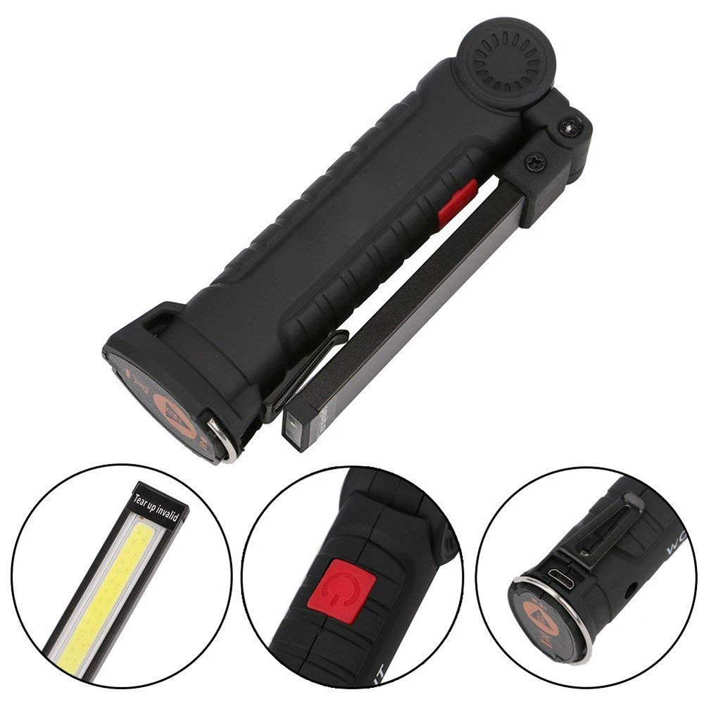 Camping LED Work Light: Rechargeable, IP64 Waterproof, 5 Lighting Modes, with Magnet and Hook - Ideal for Night Work