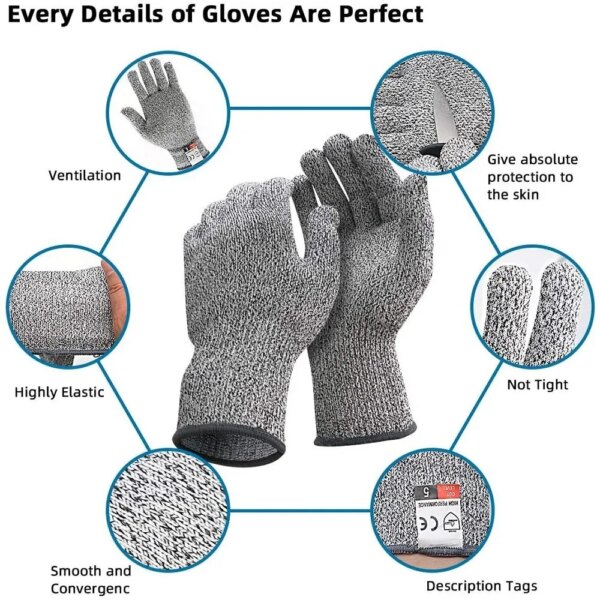63741-0iscb9.jpg Cut Resistant Gloves: Grade 5 HPPE Protection for Kitchen, Glass Cutting, and Gardening Safety