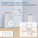 16A Mini WiFi Switch: Smart Home Relay, 2-Way Control, App Remote, Timer, Alexa, Google Home