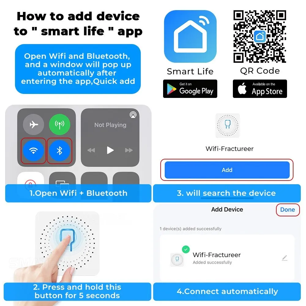 16A Mini WiFi Switch: Smart Home Relay, 2-Way Control, App Remote, Timer, Alexa, Google Home