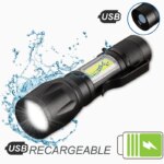 USB Rechargeable Flashlight: Mini Torch with High Power, Portable and Waterproof for Camping, Long Range Lantern
