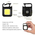 Super Bright 1500LM COB LED Flashlight: Pocket Keychain USB Rechargeable, Waterproof for Outdoor Camping