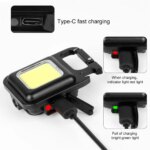 Super Bright 1500LM COB LED Flashlight: Pocket Keychain USB Rechargeable, Waterproof for Outdoor Camping