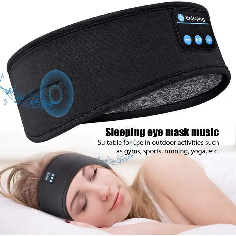 Bluetooth Earphones Sports Headband: Wireless Headphones with Elastic Sleeping Eye Mask, Bluetooth Headset