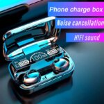 TWS Wireless Bluetooth Earbuds with Charging Box: Noise Cancelling Mic, Phone Compatibility