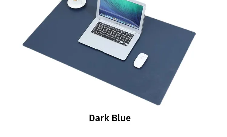 Large Office Desk Protector Mat: 70x35cm, Royal Blue, PU Leather Suede, Waterproof, Keyboard Pad, Gaming Mousepad