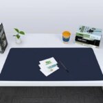 Large Office Desk Protector Mat: 70x35cm, Royal Blue, PU Leather Suede, Waterproof, Keyboard Pad, Gaming Mousepad