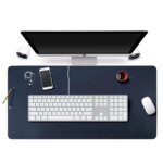Large Office Desk Protector Mat: 70x35cm, Royal Blue, PU Leather Suede, Waterproof, Keyboard Pad, Gaming Mousepad