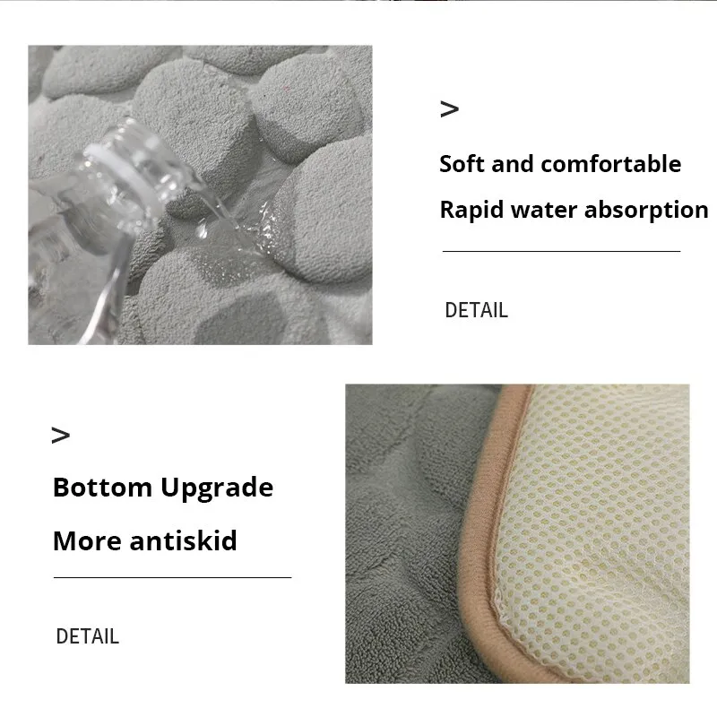 Non-Slip Cobblestone Embossed Memory Foam Bathroom Mat: Bath, Wash Basin, Bathtub, Shower, Doormat