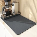 Super Absorbent Dish Drying Mat: Rubber Backed Kitchen Countertop Mat for Dinnerware, Coffee Bar, Pot, and Cup