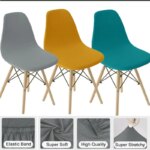 Elastic Shell Chair Cover: Stretchable Dining Chair Seat Protector for Home, Hotel, and Living Room