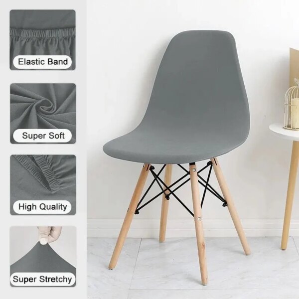 Elastic Shell Chair Cover: Stretchable Dining Chair Seat Protector for Home, Hotel, and Living Room