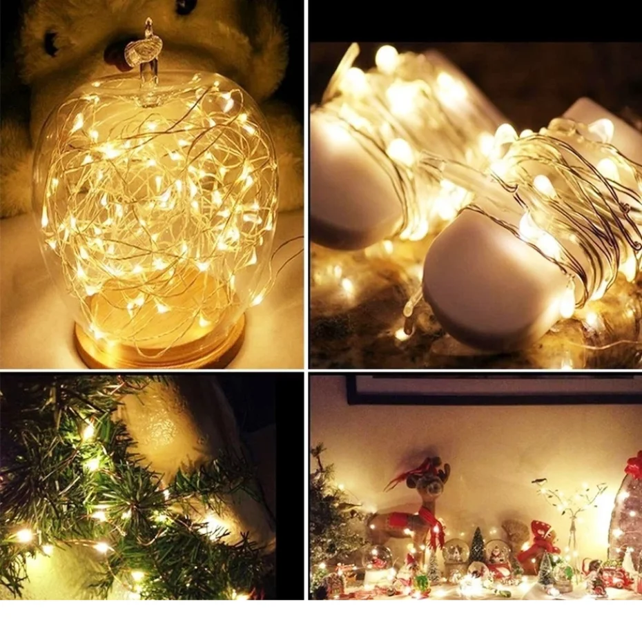 UooKzz USB LED String Lights: Waterproof Copper Silver Wire Garland Fairy Lights, Ideal for Christmas, Wedding, Party Decoration