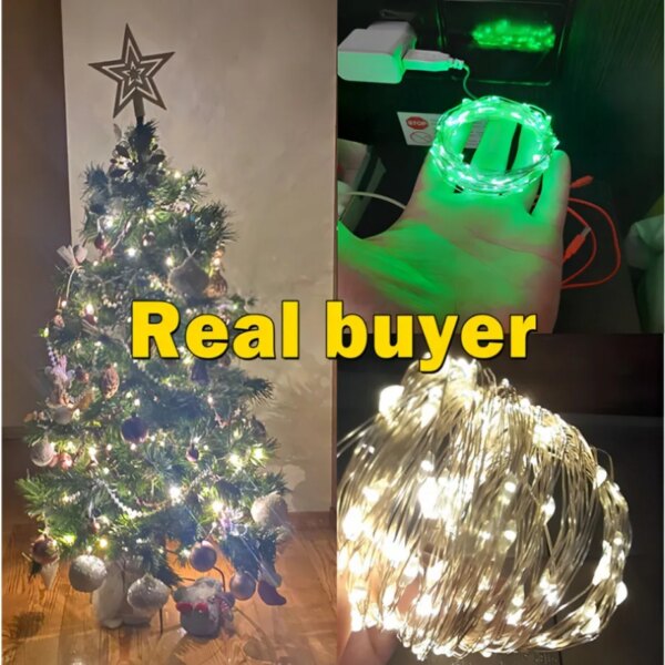 YzzKoo USB LED String Lights: Waterproof Copper Silver Wire Garland, Fairy Lights for Christmas Wedding Party Decor