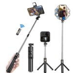 Handheld 360° Flexible Sports Camera Monopod Stand: Mobile Phone Selfie Stick Tripod With Wireless Remote
