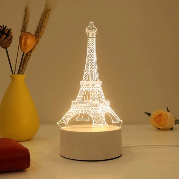 Acrylic LED Table Lamp: Creative Night Light for Bedroom or Bedside