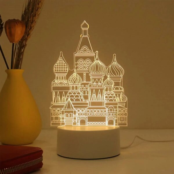 Acrylic LED Table Lamp: Creative Night Light for Bedroom or Bedside