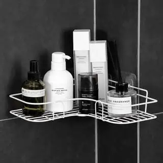 64917-h9xwbe.jpg Wall-Mounted Triangle Shelf for Bathroom Storage - Non-Perforated Design