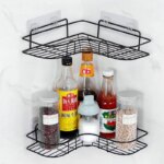 Wall-Mounted Triangle Shelf for Bathroom Storage - Non-Perforated Design