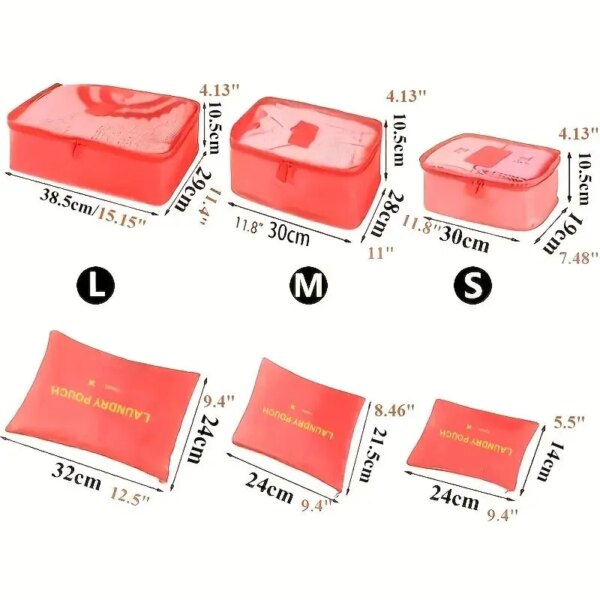 65049-cvevvd.jpg 6-Piece Set Travel Storage Bag Set: Large Capacity Waterproof Bags for Luggage, Clothing, Underwear, with Zipper