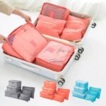 6-Piece Set Travel Storage Bag Set: Large Capacity Waterproof Bags for Luggage, Clothing, Underwear, with Zipper