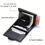 Men's RFID-Blocking Wallet with Money Clip: PU Leather, Aluminum Box, Anti-theft, Credit Card Holder