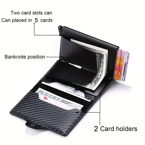 65079-938i4h.jpg Men's RFID-Blocking Wallet with Money Clip: PU Leather, Aluminum Box, Anti-theft, Credit Card Holder