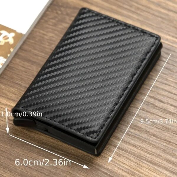 65079-b8sojx.jpg Men's RFID-Blocking Wallet with Money Clip: PU Leather, Aluminum Box, Anti-theft, Credit Card Holder