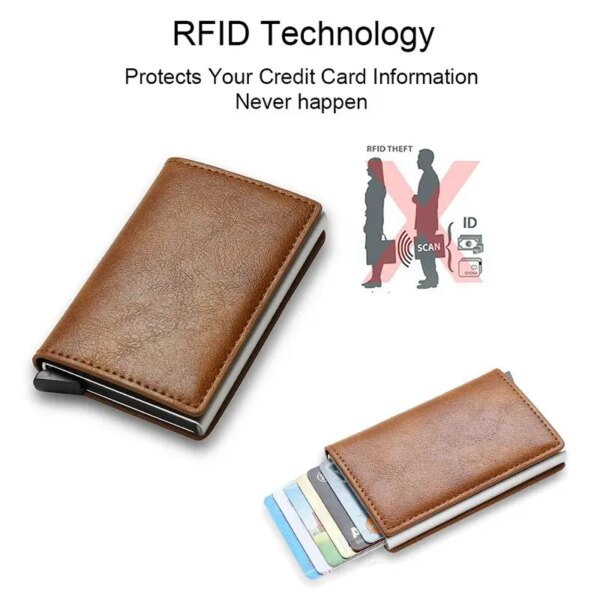 65079-inthfc.jpg Men's RFID-Blocking Wallet with Money Clip: PU Leather, Aluminum Box, Anti-theft, Credit Card Holder
