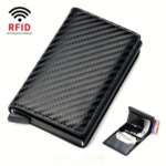 Men's RFID-Blocking Wallet with Money Clip: PU Leather, Aluminum Box, Anti-theft, Credit Card Holder