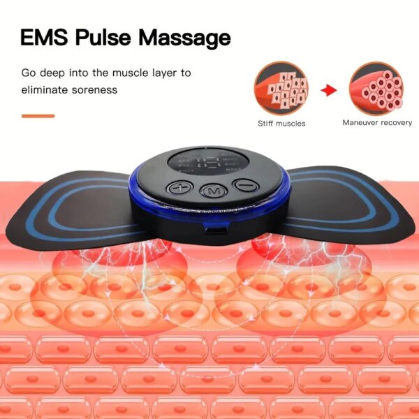 65113-dox6kk.jpg Rechargeable Neck Massager with Remote Control: 8 Modes EMS Low Frequency Pulse Massager for Muscle Relaxation and Pain Relief