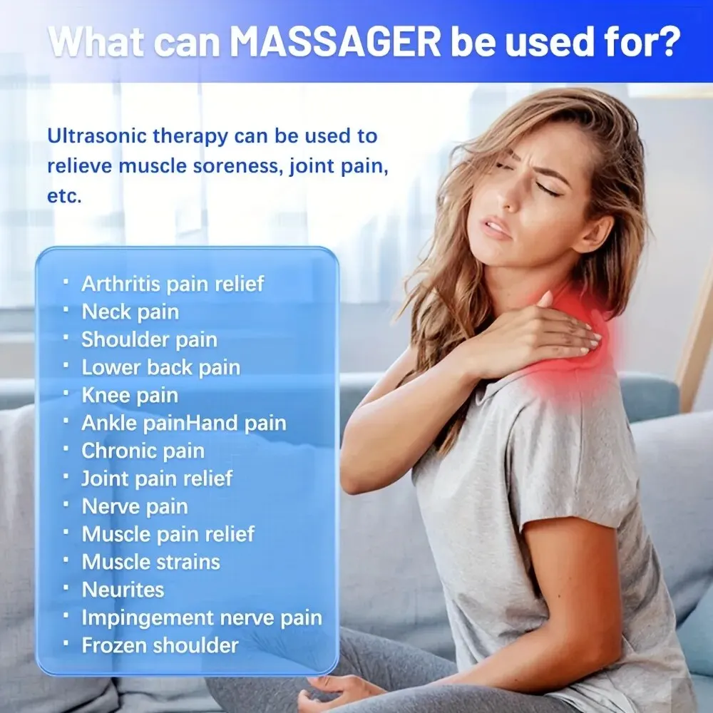 Rechargeable Neck Massager with Remote Control: 8 Modes EMS Low Frequency Pulse Massager for Muscle Relaxation and Pain Relief