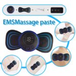 Electric Neck Massage Patch: Mini Rechargeable Massager with 8 Modes EMS Cervical Vertebra Massage for Muscle Pain Relief and Relaxation